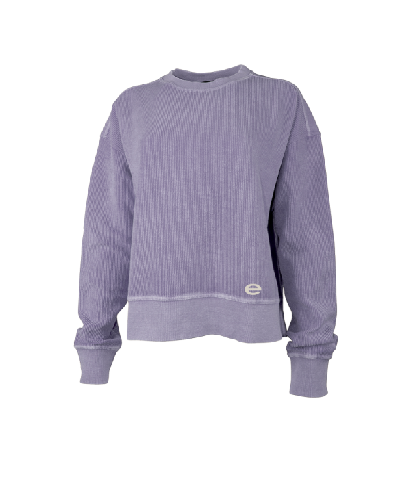 Women's Crew Corded Crop Sweatshirt in Storm CR 9031