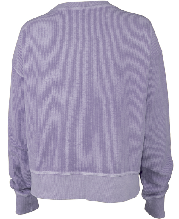 Women's Crew Corded Crop Sweatshirt in Storm CR 9031 - Image 2